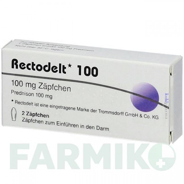 РЕКТОДЕЛТ (RECTODELT) 100 мг суппозитории 2 шт - Преднизон KOHLPHARMA