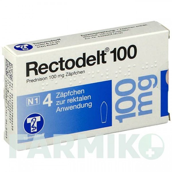 РЕКТОДЕЛТ (RECTODELT) 100 мг суппозитории 4 шт - Преднизон TROMMSDORFF