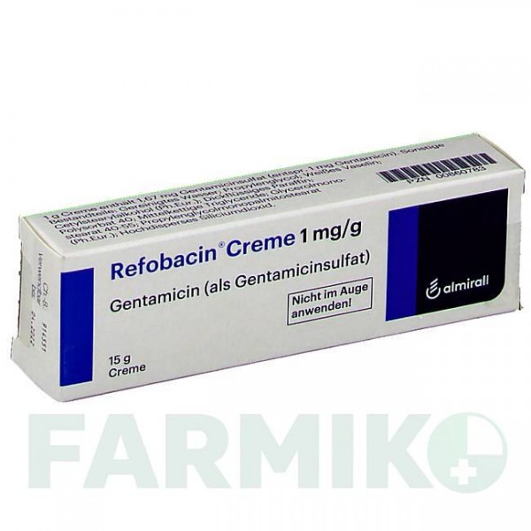 РЕФОБАЦИН (REFOBACIN) крем 15 г - Гентаміцин ALMIRALL