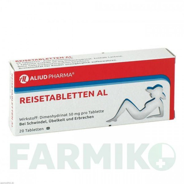 РАЙЗЕТАБЛЕТТЕН (REISETABLETTEN) таблетки 20 шт - Дименгидринат ALIUD PHARMA