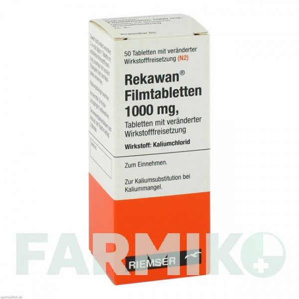 РЕКАВАН (REKAWAN) 1000 мг таблетки 50 шт - Калия хлорид ESTEVE PHARMACEUTICALS