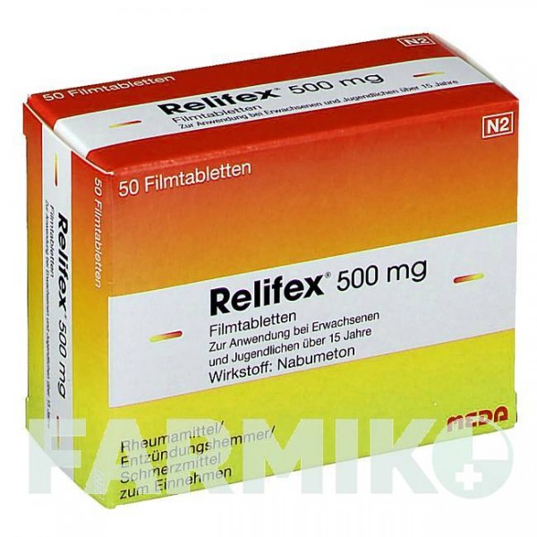 РЕЛИФЕКС (RELIFEX) 500 мг таблетки 50 шт - Набуметон MEDA PHARMA