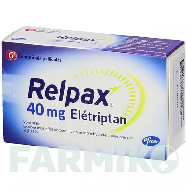 РЕЛПАКС (RELPAX) 40 мг таблетки 3 шт - Элетриптан EMRA-MED