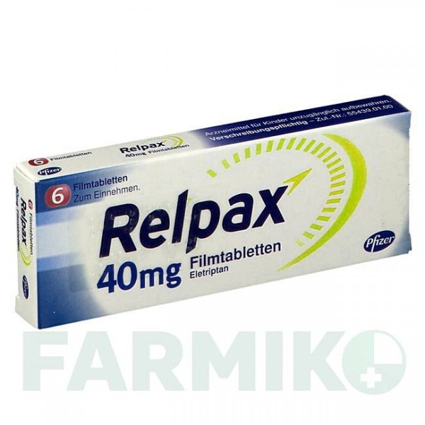 РЕЛПАКС (RELPAX) 40 мг таблетки 6 шт - Элетриптан KOHLPHARMA