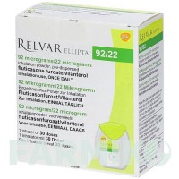 РЕЛВАР (RELVAR) 92 мкг/22 мкг порошок 1x30 шт - Вілантерол, Флутиказон BERLIN-CHEMIE