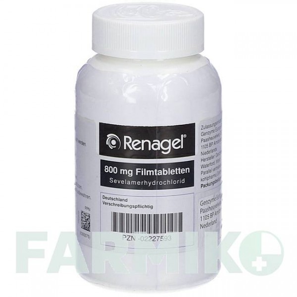 РЕНАГЕЛЬ (RENAGEL) 800 мг таблетки 180 шт - Севеламер KOHLPHARMA