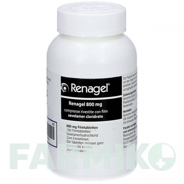 РЕНАГЕЛЬ (RENAGEL) 800 мг таблетки 180 шт - Севеламер MEDICOPHARM