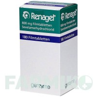 РЕНАГЕЛЬ (RENAGEL) 800 мг таблетки 180 шт - Севеламер ORIFARM