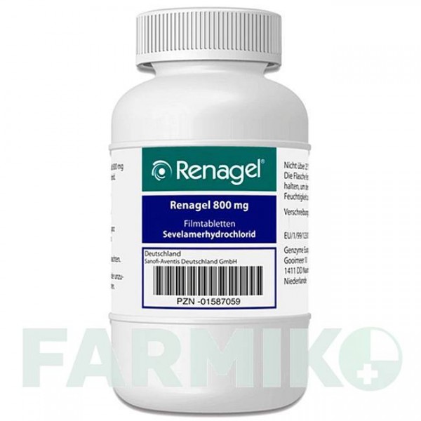 РЕНАГЕЛЬ (RENAGEL) 800 мг таблетки 180 шт - Севеламер SANOFI
