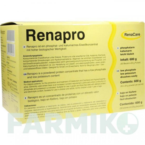 РЕНАПРО (RENAPRO) порошок 30x20 г - Активні речовини RENACARE NEPHROMED