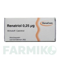 РЕНАТРІОЛ (RENATRIOL) 0,25 мкг капсули 20 шт - Кальцитріол RENACARE NEPHROMED