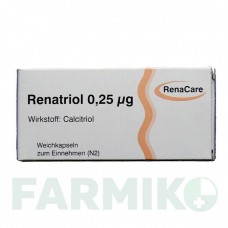 РЕНАТРІОЛ (RENATRIOL) 0,25 мкг капсули 20 шт - Кальцитріол RENACARE NEPHROMED