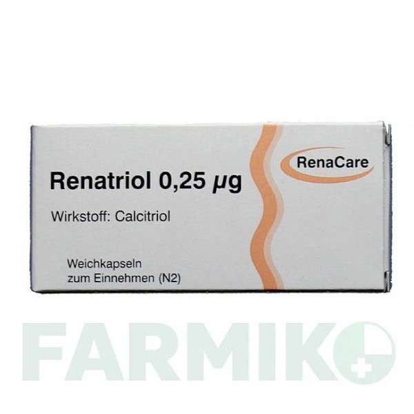 РЕНАТРІОЛ (RENATRIOL) 0,25 мкг капсули 20 шт - Кальцитріол RENACARE NEPHROMED