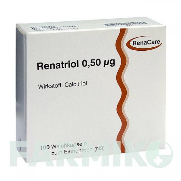 РЕНАТРІОЛ (RENATRIOL) 0,50 мкг капсули 100 шт - Кальцитріол RENACARE NEPHROMED