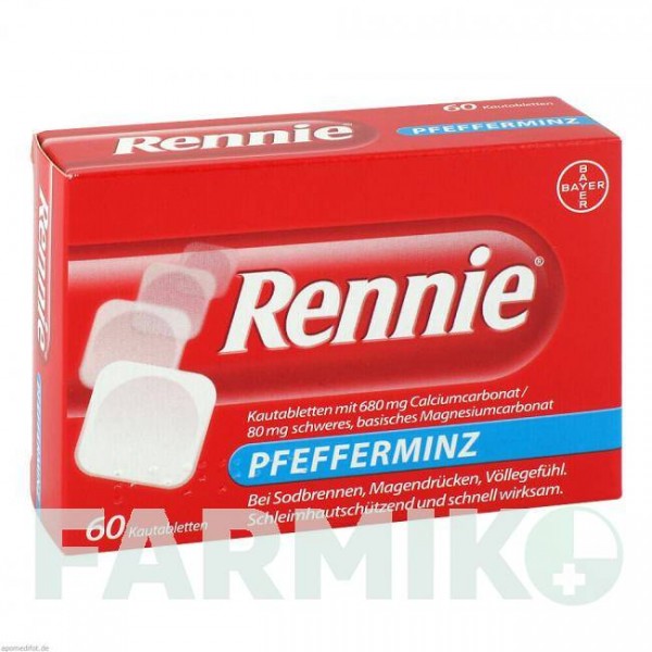РЕННИ (RENNIE) таблетки 60 шт - Минеральные соли BAYER