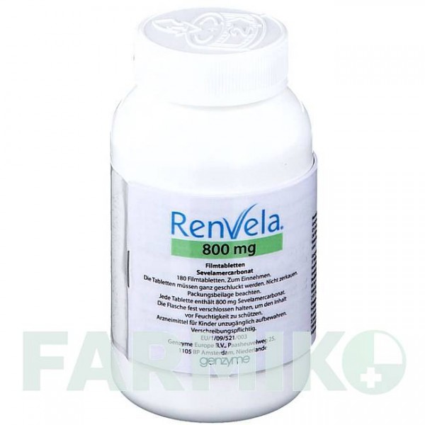РЕНВЕЛА (RENVELA) 800 мг таблетки 180 шт - Севеламер BB FARMA