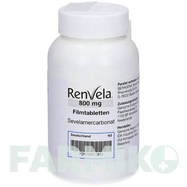 РЕНВЕЛА (RENVELA) 800 мг таблетки 180 шт - Севеламер DOCPHARM