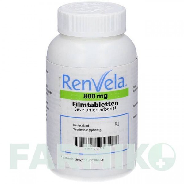 РЕНВЕЛА (RENVELA) 800 мг таблетки 180 шт - Севеламер EMRA-MED