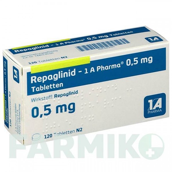 РЕПАГЛІНІД (REPAGLINID) 0,5 мг таблетки 120 шт - Репаглінід 1 A PHARMA