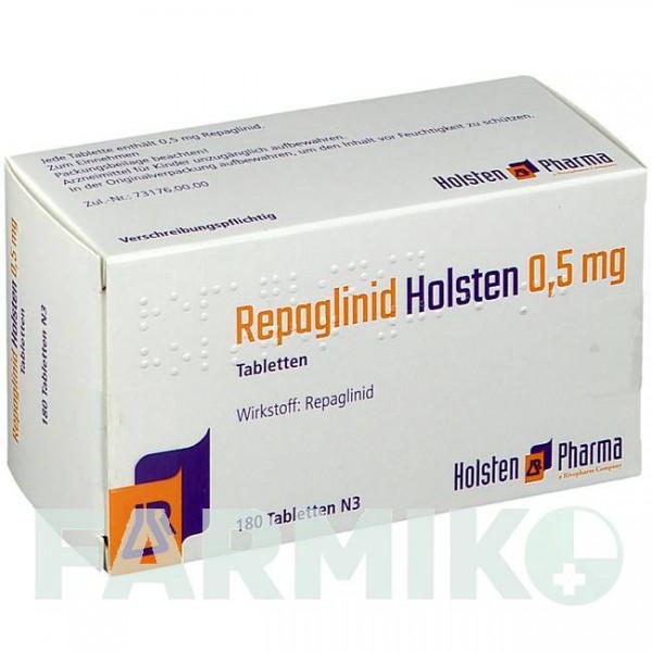 РЕПАГЛИНИД (REPAGLINID) 0,5 мг таблетки 180 шт - Репаглинид HOLSTEN PHARMA