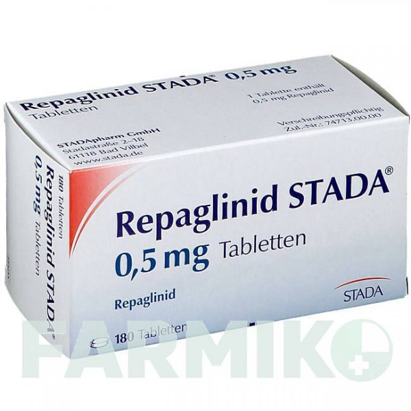 РЕПАГЛІНІД (REPAGLINID) 0,5 мг таблетки 180 шт - Репаглінід STADAPHARM