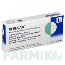 РЕПЕВАКС (REPEVAX) шприци 20x1 шт - Дифтерія - кашлюк - поліомієліт - правець ORIFARM