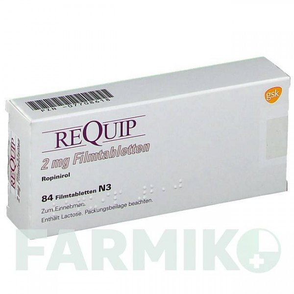 РЕКВІП (REQUIP) 2,0 мг таблетки 84 шт - Ропінірол GLAXOSMITHKLINE