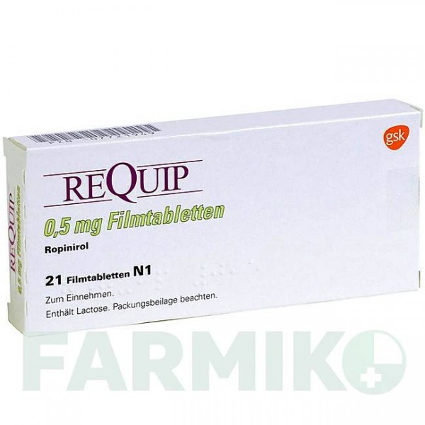 РЕКВИП (REQUIP) 5,0 мг таблетки 84 шт - Ропинирол GLAXOSMITHKLINE