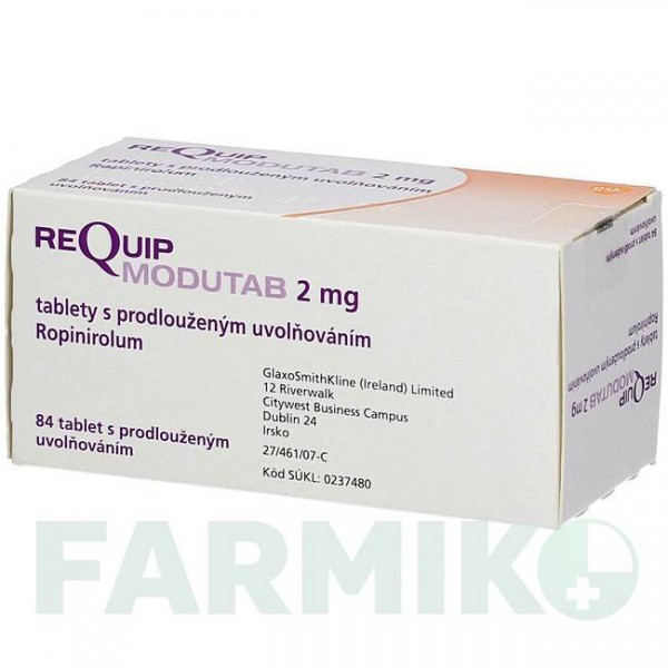 РЕКВИП МОДУТАБ (REQUIP MODUTAB) 2 мг таблетки 84 шт - Ропинирол ACA MULLER-ADAG PHARMA
