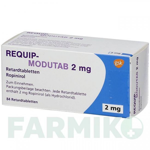 РЕКВИП МОДУТАБ (REQUIP MODUTAB) 2 мг таблетки 84 шт - Ропинирол ALLOMEDIC