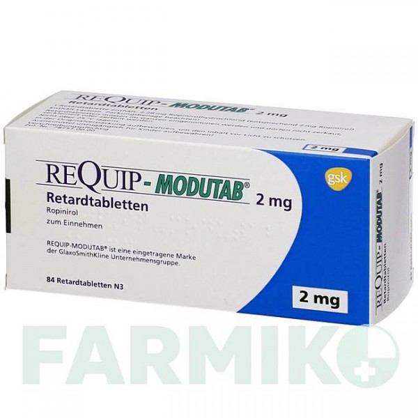 РЕКВІП МОДУТАБ (REQUIP MODUTAB) 2 мг таблетки 84 шт - Ропінірол EMRA-MED
