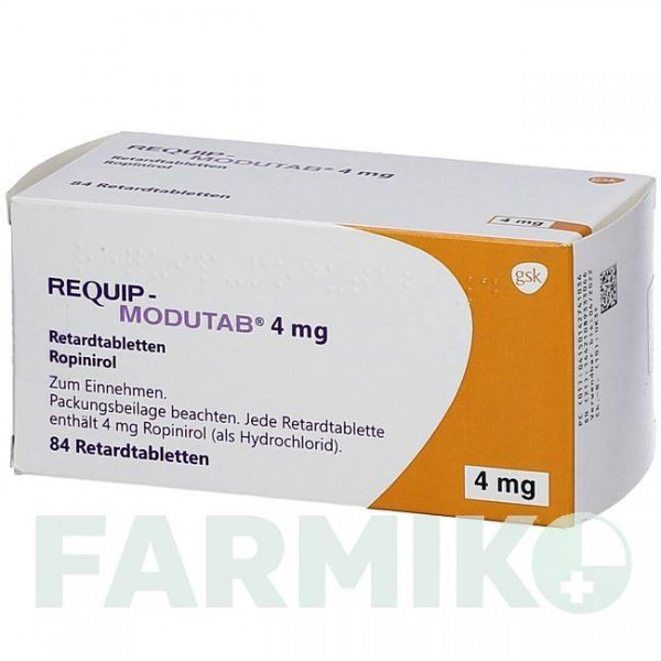 РЕКВИП МОДУТАБ (REQUIP MODUTAB) 4 мг таблетки 84 шт - Ропинирол ABACUS MEDICINE