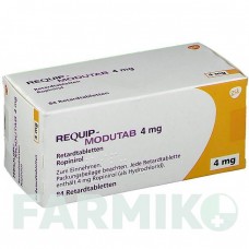 РЕКВІП МОДУТАБ (REQUIP MODUTAB) 4 мг таблетки 84 шт - Ропінірол GLAXOSMITHKLINE