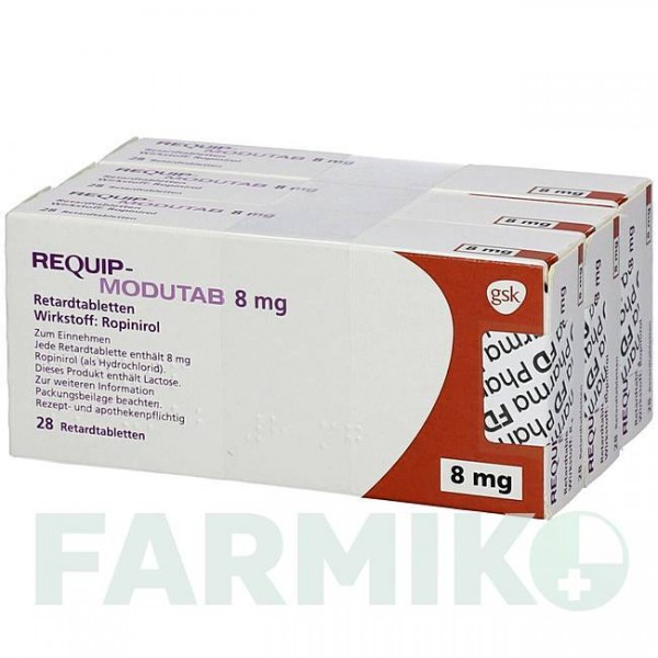 РЕКВИП МОДУТАБ (REQUIP MODUTAB) 8 мг таблетки 84 шт - Ропинирол FD PHARMA