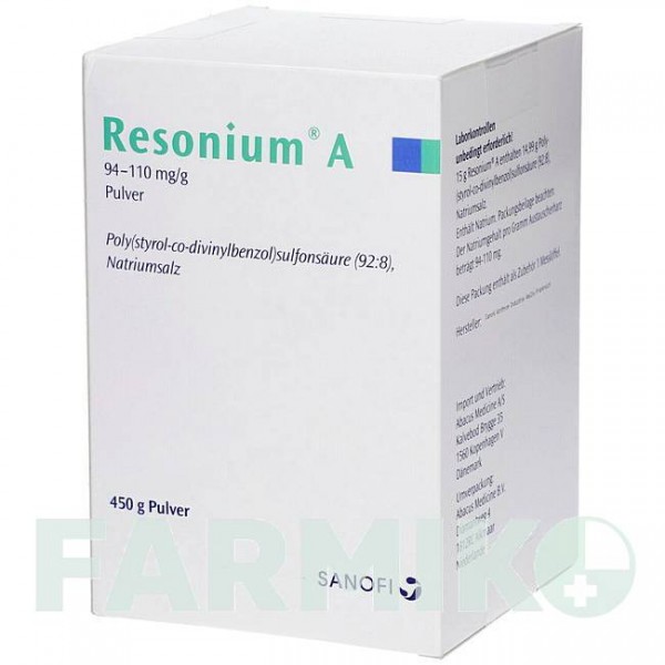 РЕЗОНІУМ (RESONIUM) порошок 2x450 г - Полістирол сульфонат ABACUS MEDICINE