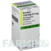 РЕСТЕКС (RESTEX) 100 мг/25 мг капсули 20 шт - Леводопа, Бенсеразид ROCHE