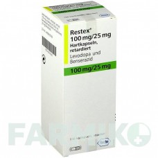 РЕСТЕКС (RESTEX) 100 мг/25 мг капсулы 100 шт - Леводопа, Бенсеразид ROCHE