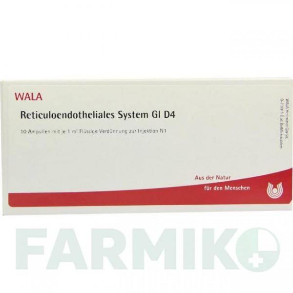 РЕТИКУЛОЭНДОТЕЛИАЛИС (RETICULOENDOTHELIALES) D 4 ампулы 10x1 мл - Гомеопатия WALA HEILMITTEL