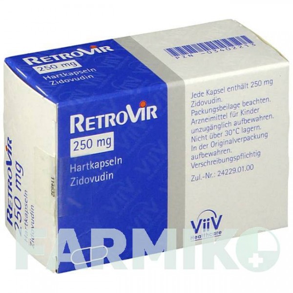 РЕТРОВИР (RETROVIR) 250 мг капсулы 40 шт - Зидовудин VIIV HEALTHCARE