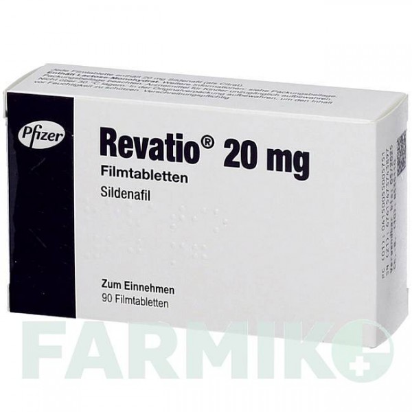 РЕВАЦИО (REVATIO) 20 мг таблетки 90 шт - Силденафил ABACUS MEDICINE