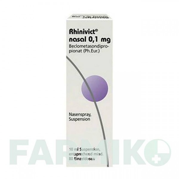 РИНИВИКТ (RHINIVICT) 0,1 мг спрей 10 мл - Беклометазон DERMAPHARM