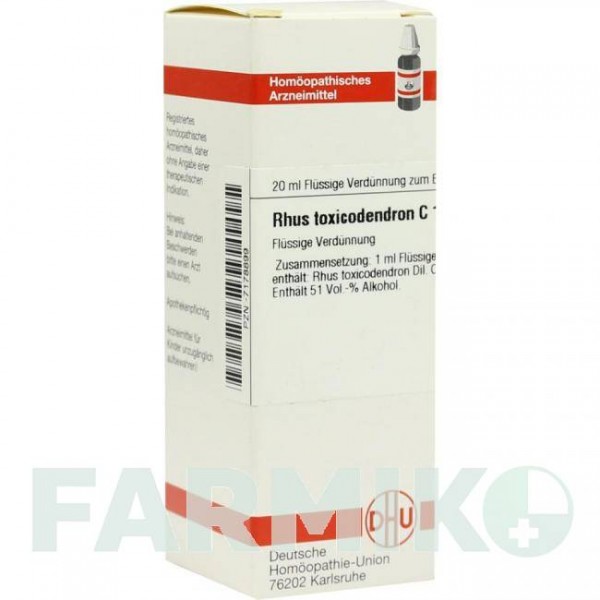 РУС ТОКСИКОДЕНДРОН (RHUS TOXICODENDRON) C 12 раствор 20 мл - Гомеопатия DHU