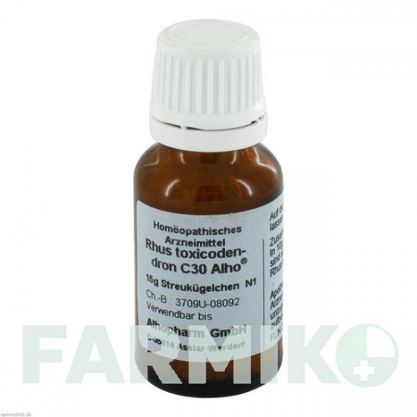 РУС ТОКСИКОДЕНДРОН (RHUS TOXICODENDRON) C 30 глобули 15 г - Гомеопатия ALHOPHARM