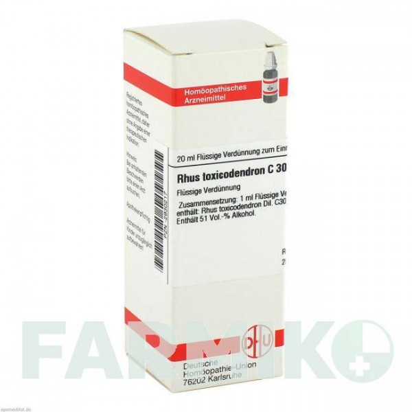 РУС ТОКСИКОДЕНДРОН (RHUS TOXICODENDRON) C 30 раствор 20 мл - Гомеопатия DHU