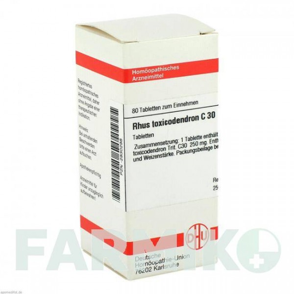 РУС ТОКСИКОДЕНДРОН (RHUS TOXICODENDRON) C 30 таблетки 80 шт - Гомеопатия DHU