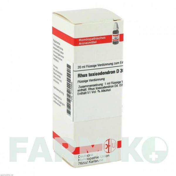 РУС ТОКСИКОДЕНДРОН (RHUS TOXICODENDRON) D 30 раствор 20 мл - Гомеопатия DHU