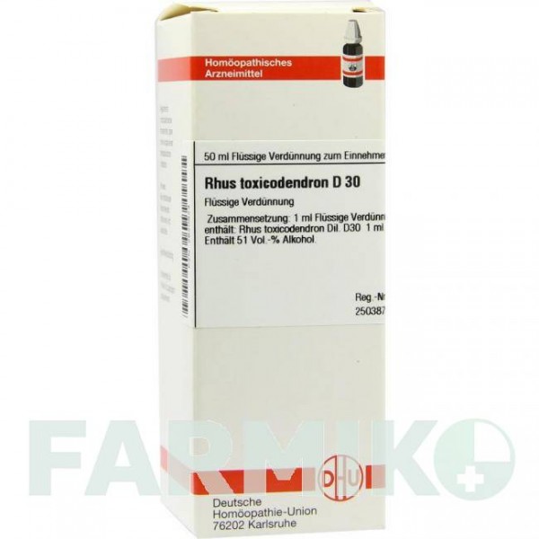 РУС ТОКСИКОДЕНДРОН (RHUS TOXICODENDRON) D 30 раствор 50 мл - Гомеопатия DHU