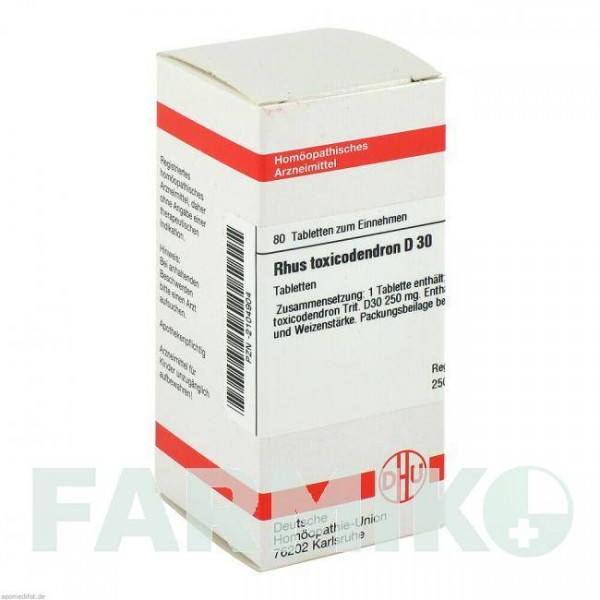 РУС ТОКСИКОДЕНДРОН (RHUS TOXICODENDRON) D 30 таблетки 80 шт - Гомеопатія DHU