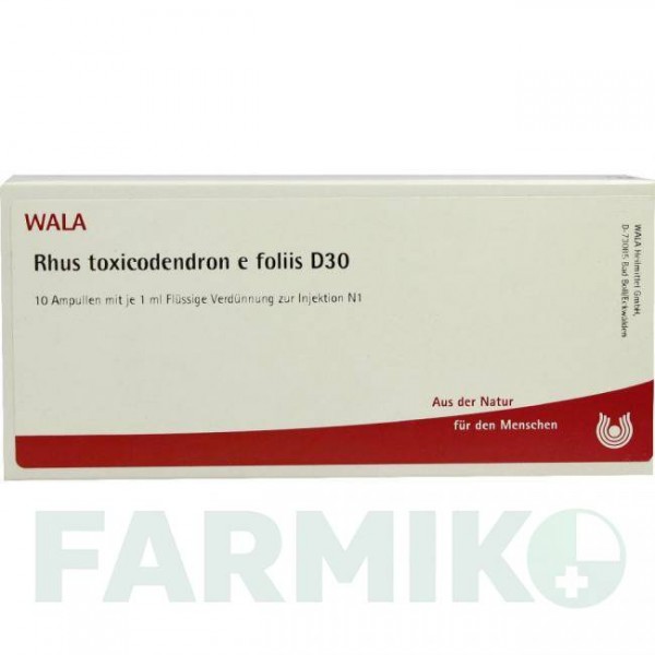 РУС ТОКСИКОДЕНДРОН (RHUS TOXICODENDRON) D 30 ампулы 10x1 мл - Гомеопатия WALA HEILMITTEL