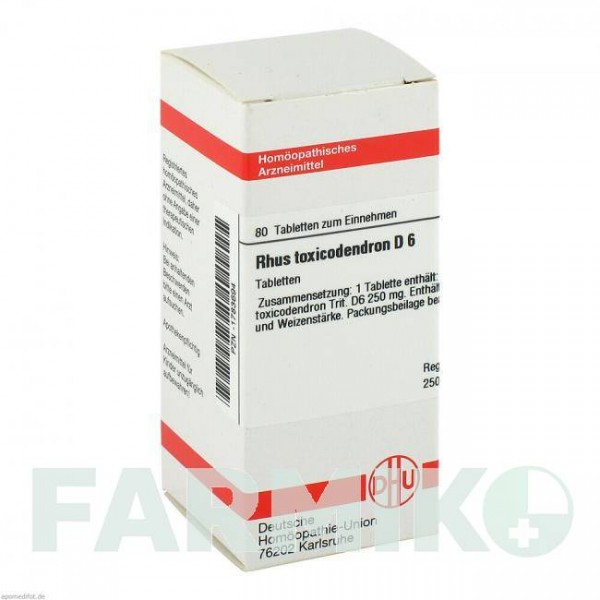 РУС ТОКСИКОДЕНДРОН (RHUS TOXICODENDRON) D 6 таблетки 80 шт - Гомеопатия DHU